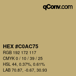 Color code: HEX #C0AC75 | qconv.com