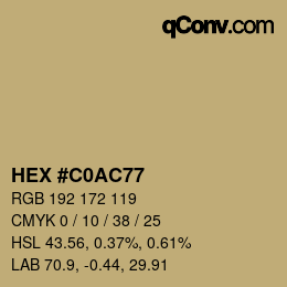 Color code: HEX #C0AC77 | qconv.com
