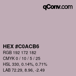 カラーコード: HEX #C0ACB6 | qconv.com