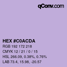 カラーコード: HEX #C0ACDA | qconv.com
