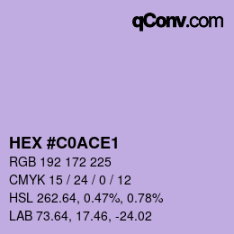 Color code: HEX #C0ACE1 | qconv.com