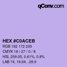 Color code: HEX #C0ACEB | qconv.com