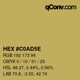カラーコード: HEX #C0AD5E | qconv.com