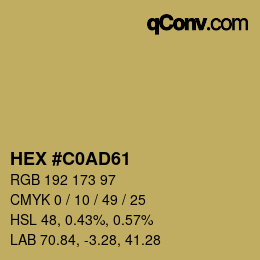 Color code: HEX #C0AD61 | qconv.com