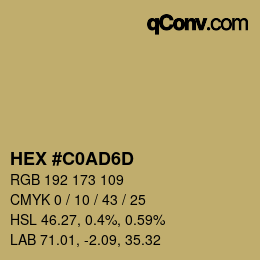 Color code: HEX #C0AD6D | qconv.com