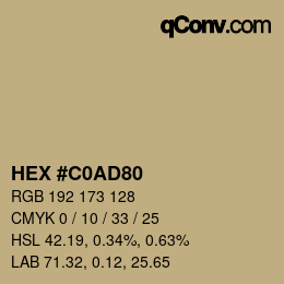 Color code: HEX #C0AD80 | qconv.com