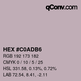 Color code: HEX #C0ADB6 | qconv.com