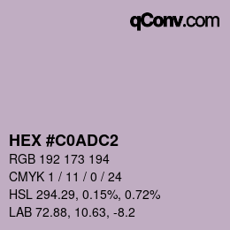 Color code: HEX #C0ADC2 | qconv.com