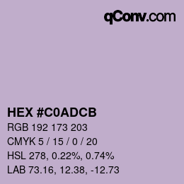 Color code: HEX #C0ADCB | qconv.com