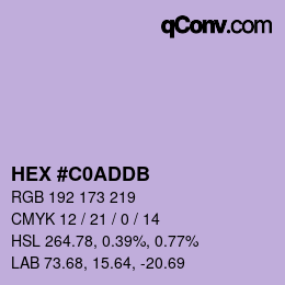 カラーコード: HEX #C0ADDB | qconv.com