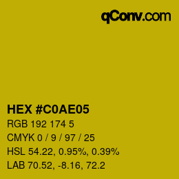 Color code: HEX #C0AE05 | qconv.com