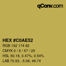 Color code: HEX #C0AE52 | qconv.com