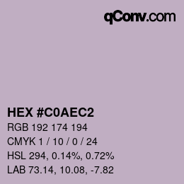 Color code: HEX #C0AEC2 | qconv.com
