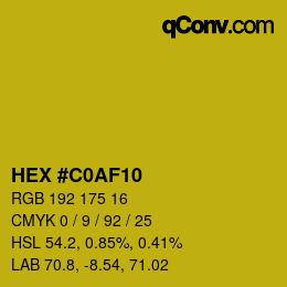 Color code: HEX #C0AF10 | qconv.com