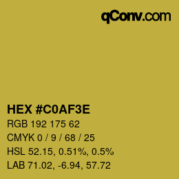 Código de color: HEX #C0AF3E | qconv.com