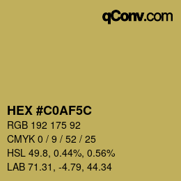 Color code: HEX #C0AF5C | qconv.com