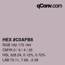 Color code: HEX #C0AFB8 | qconv.com