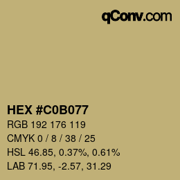 颜色代码: HEX #C0B077 | qconv.com