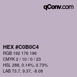 Color code: HEX #C0B0C4 | qconv.com