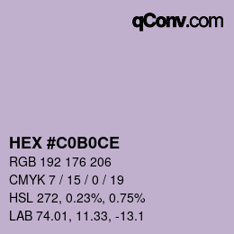 Color code: HEX #C0B0CE | qconv.com