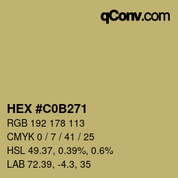 Color code: HEX #C0B271 | qconv.com