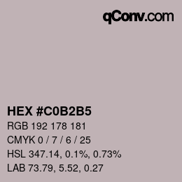 Color code: HEX #C0B2B5 | qconv.com