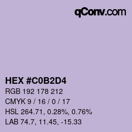 Color code: HEX #C0B2D4 | qconv.com