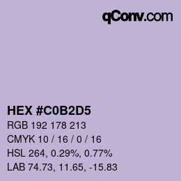 カラーコード: HEX #C0B2D5 | qconv.com