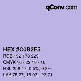 Color code: HEX #C0B2E5 | qconv.com