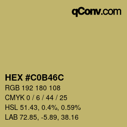 Color code: HEX #C0B46C | qconv.com