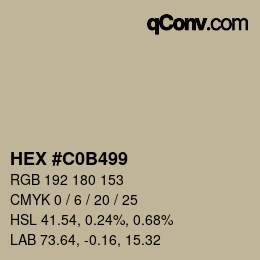 Color code: HEX #C0B499 | qconv.com