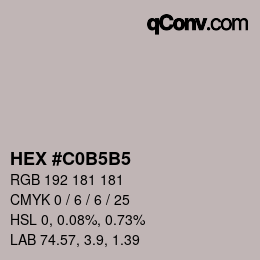 Color code: HEX #C0B5B5 | qconv.com
