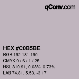 カラーコード: HEX #C0B5BE | qconv.com