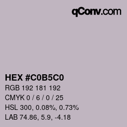 Color code: HEX #C0B5C0 | qconv.com