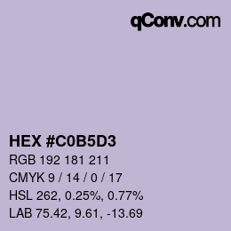 Color code: HEX #C0B5D3 | qconv.com