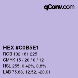 Color code: HEX #C0B5E1 | qconv.com
