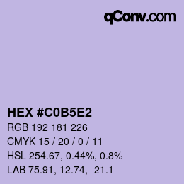 Color code: HEX #C0B5E2 | qconv.com