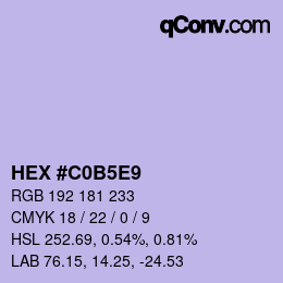 カラーコード: HEX #C0B5E9 | qconv.com