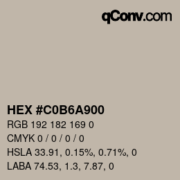 Color code: HEX #C0B6A900 | qconv.com