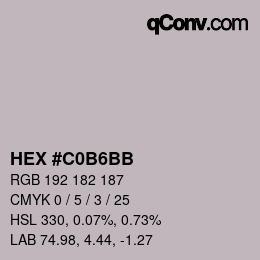 Color code: HEX #C0B6BB | qconv.com