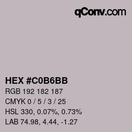 Color code: HEX #C0B6BB | qconv.com