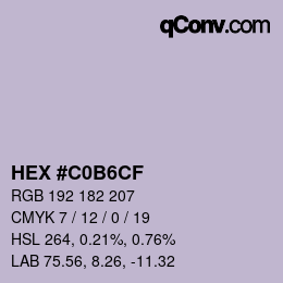 Color code: HEX #C0B6CF | qconv.com
