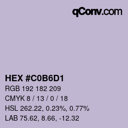 Color code: HEX #C0B6D1 | qconv.com