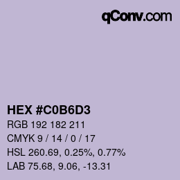 Color code: HEX #C0B6D3 | qconv.com
