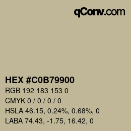 カラーコード: HEX #C0B79900 | qconv.com