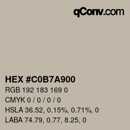 Color code: HEX #C0B7A900 | qconv.com