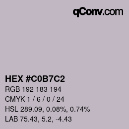Código de color: HEX #C0B7C2 | qconv.com