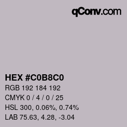 カラーコード: HEX #C0B8C0 | qconv.com