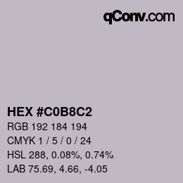 Color code: HEX #C0B8C2 | qconv.com