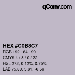 Color code: HEX #C0B8C7 | qconv.com